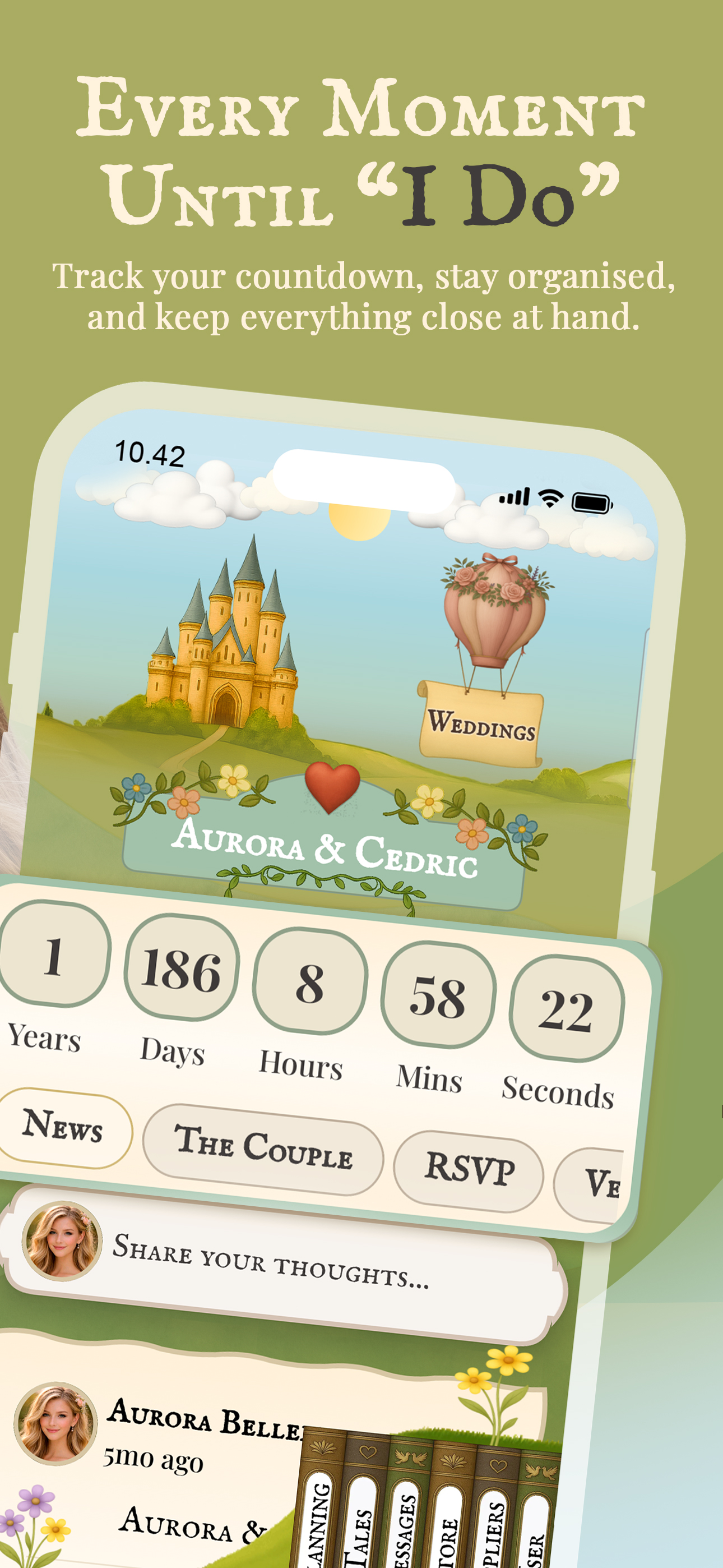 Ever Afterly wedding planning app dashboard